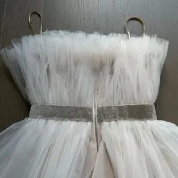 NWT Bronx and Banco ANNA White Mini sz 4 Dress Tulle Rhinestone Small NEW Bridal - Picture 10 of 11
